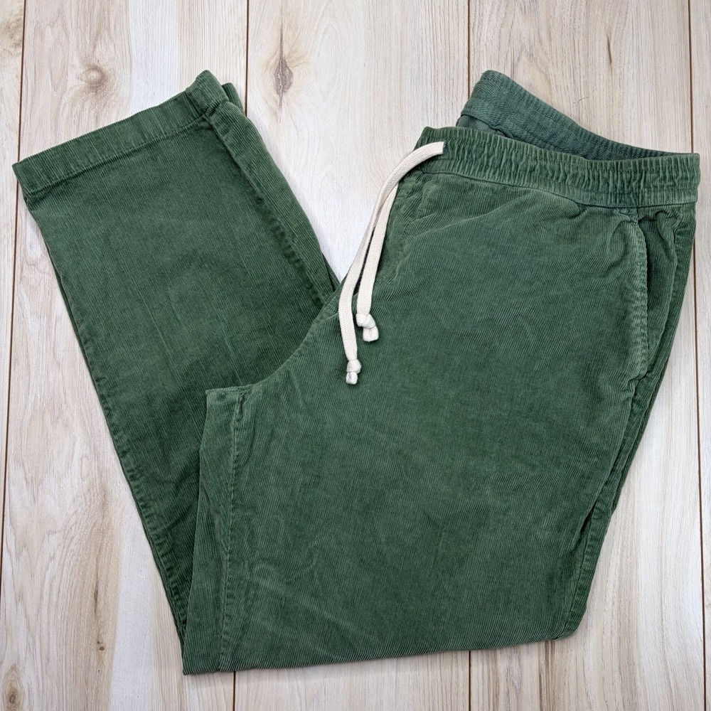 Bearbottom Corduroy Easy Pants Stretch Mens Size 2XL -30" Green Drawstrings